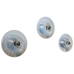 3 Set Italian Panta Sconces in Murano Glass by Giusto Toso for Leucos, 1970s