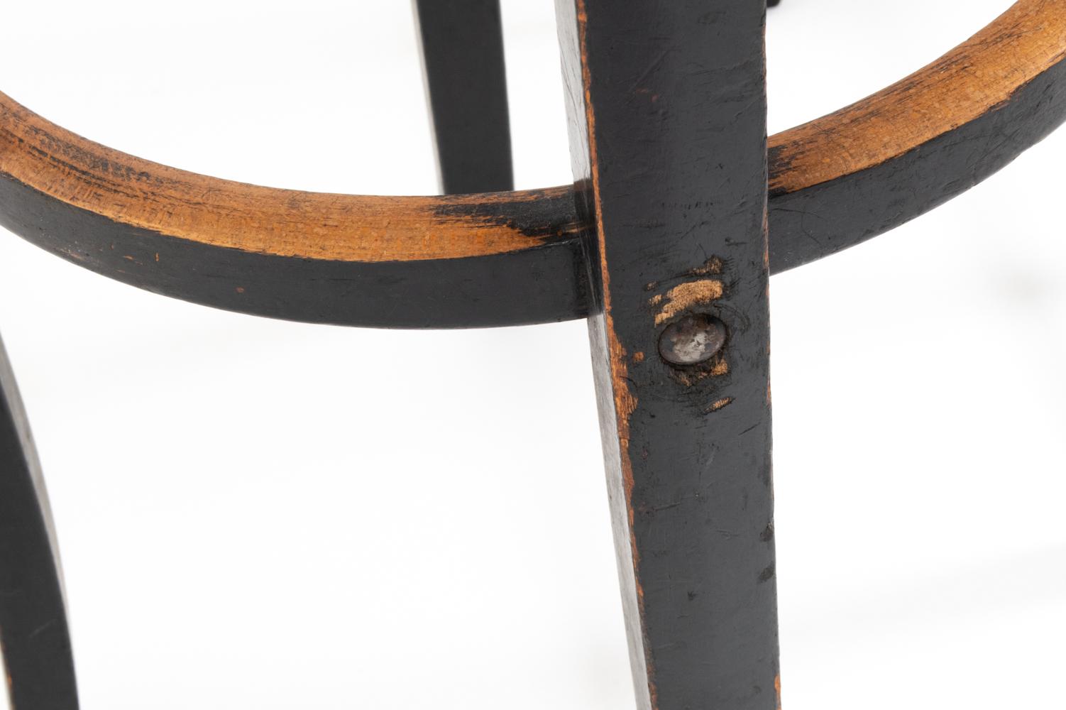 (3) Set of Beech and Leather Stools In The Style of Michael Thonet, C. 1930'S For Sale 7