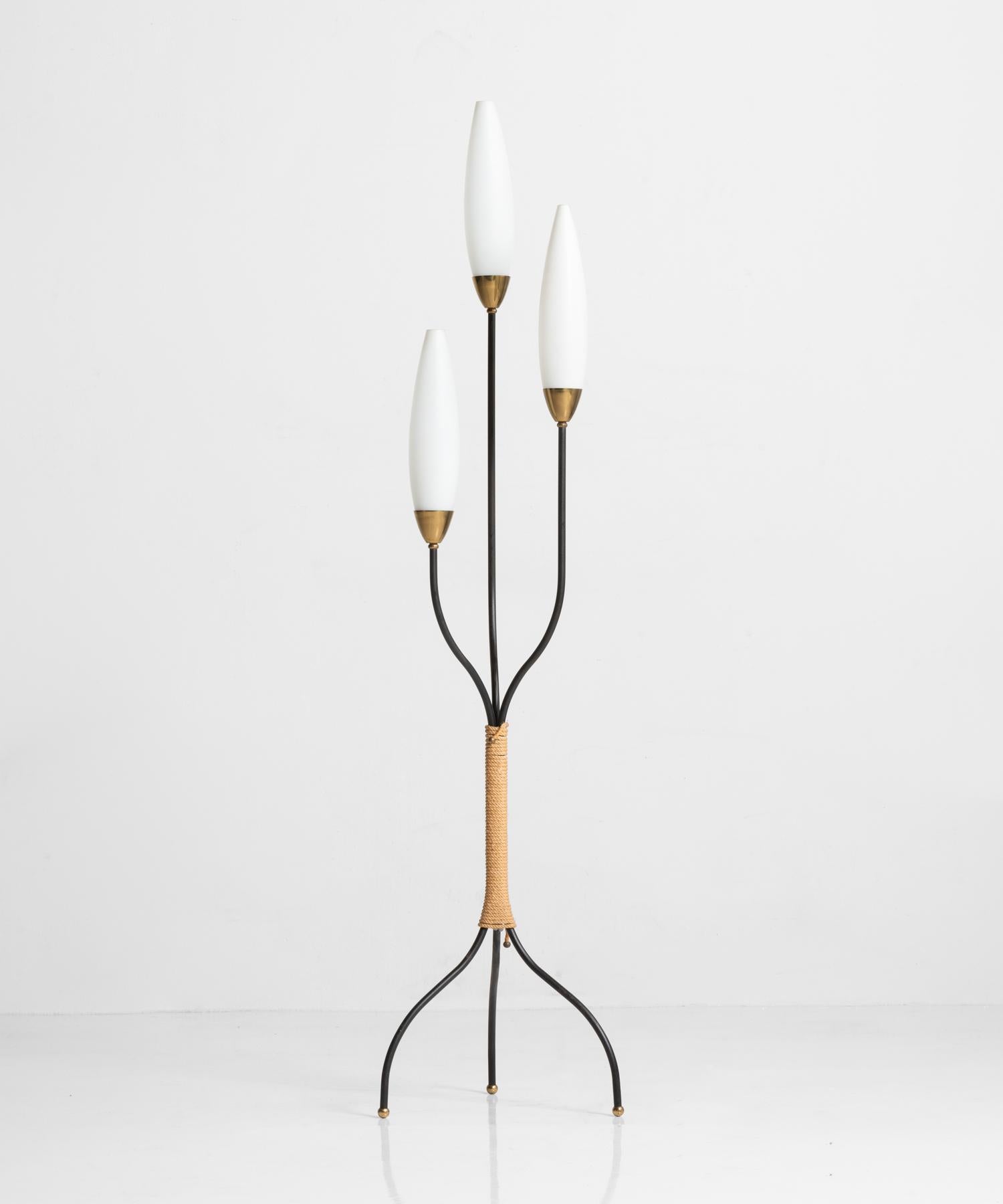 3 Shade Floor Lamp France Circa 1950 At 1stdibs