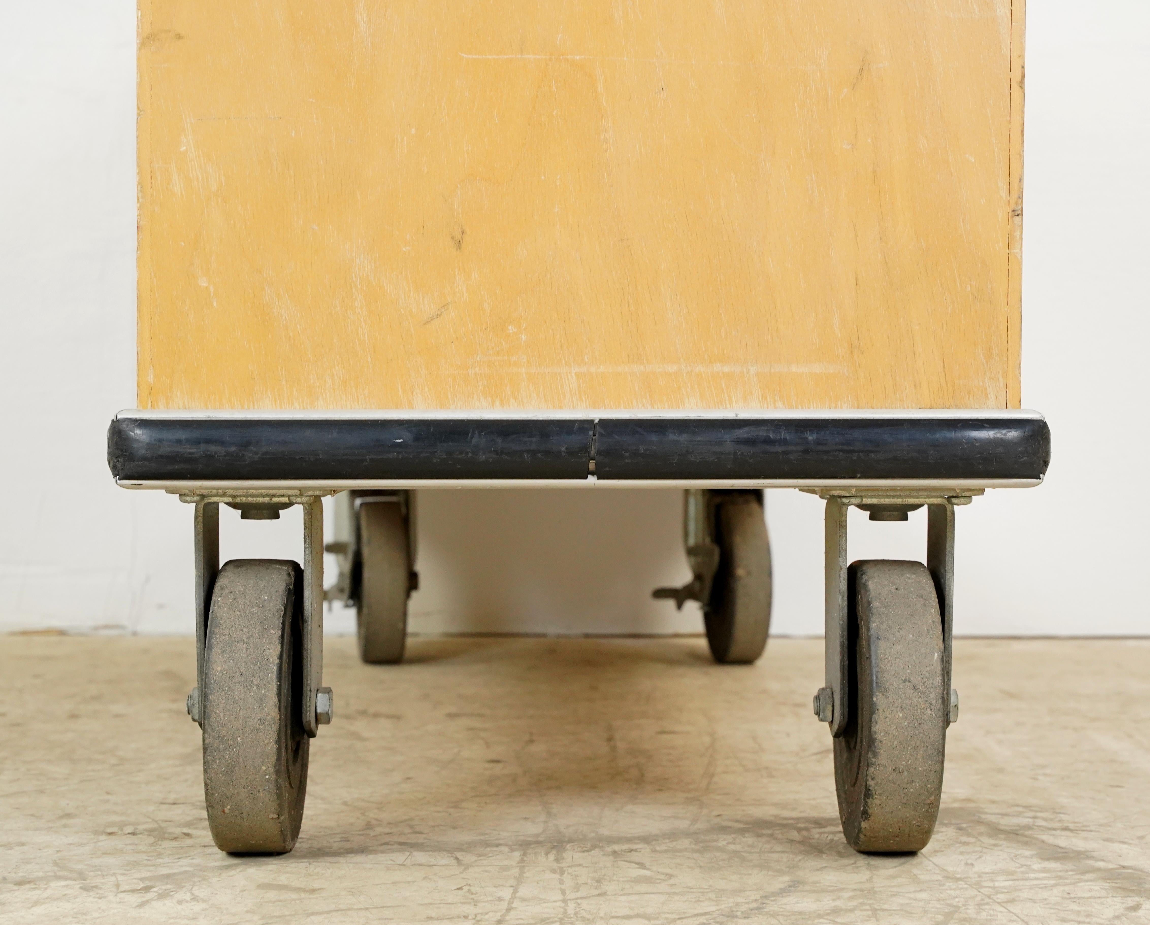 3 Shelf Rolling Maple Library Book Cart For Sale 6