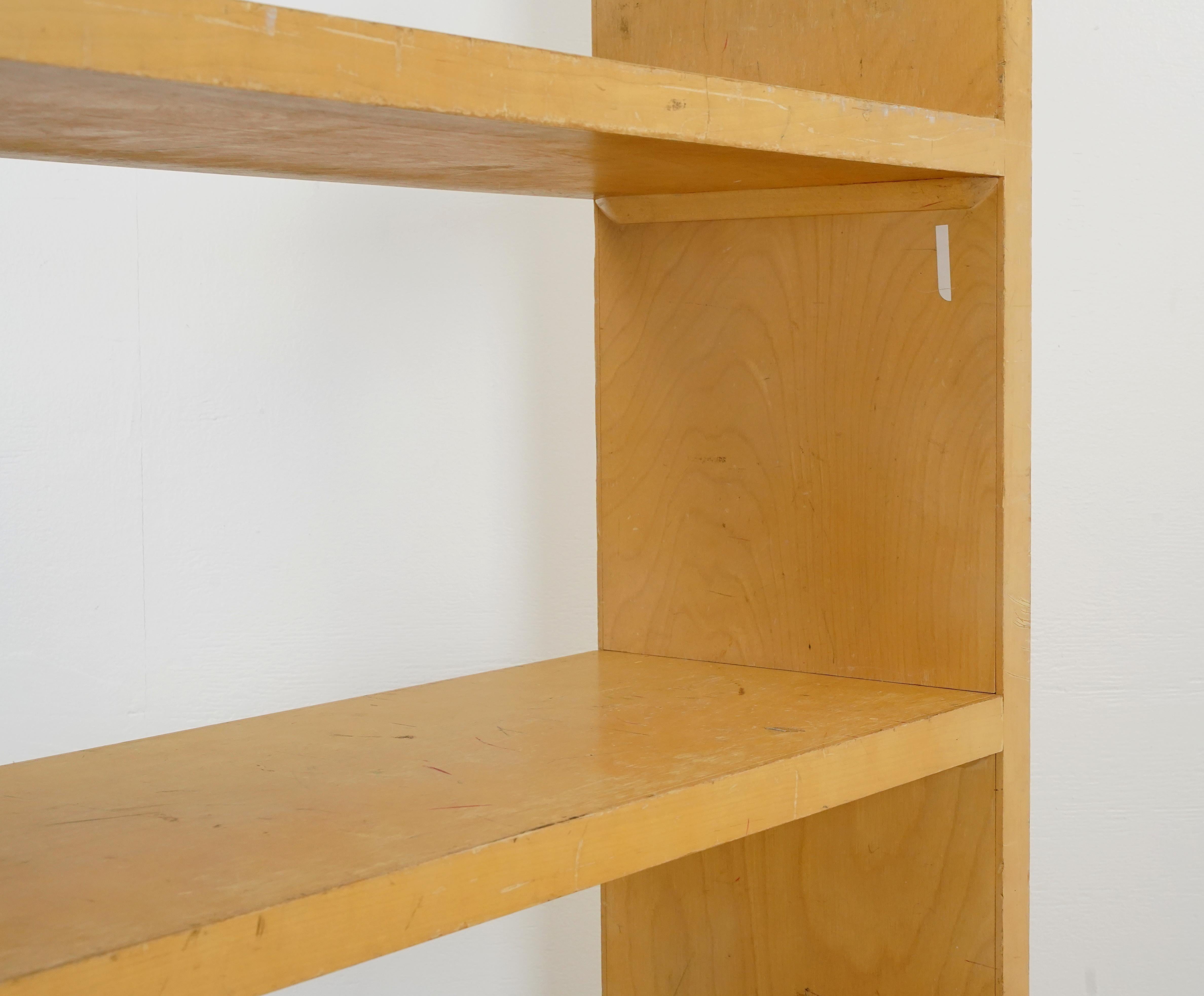 American 3 Shelf Rolling Maple Library Book Cart For Sale