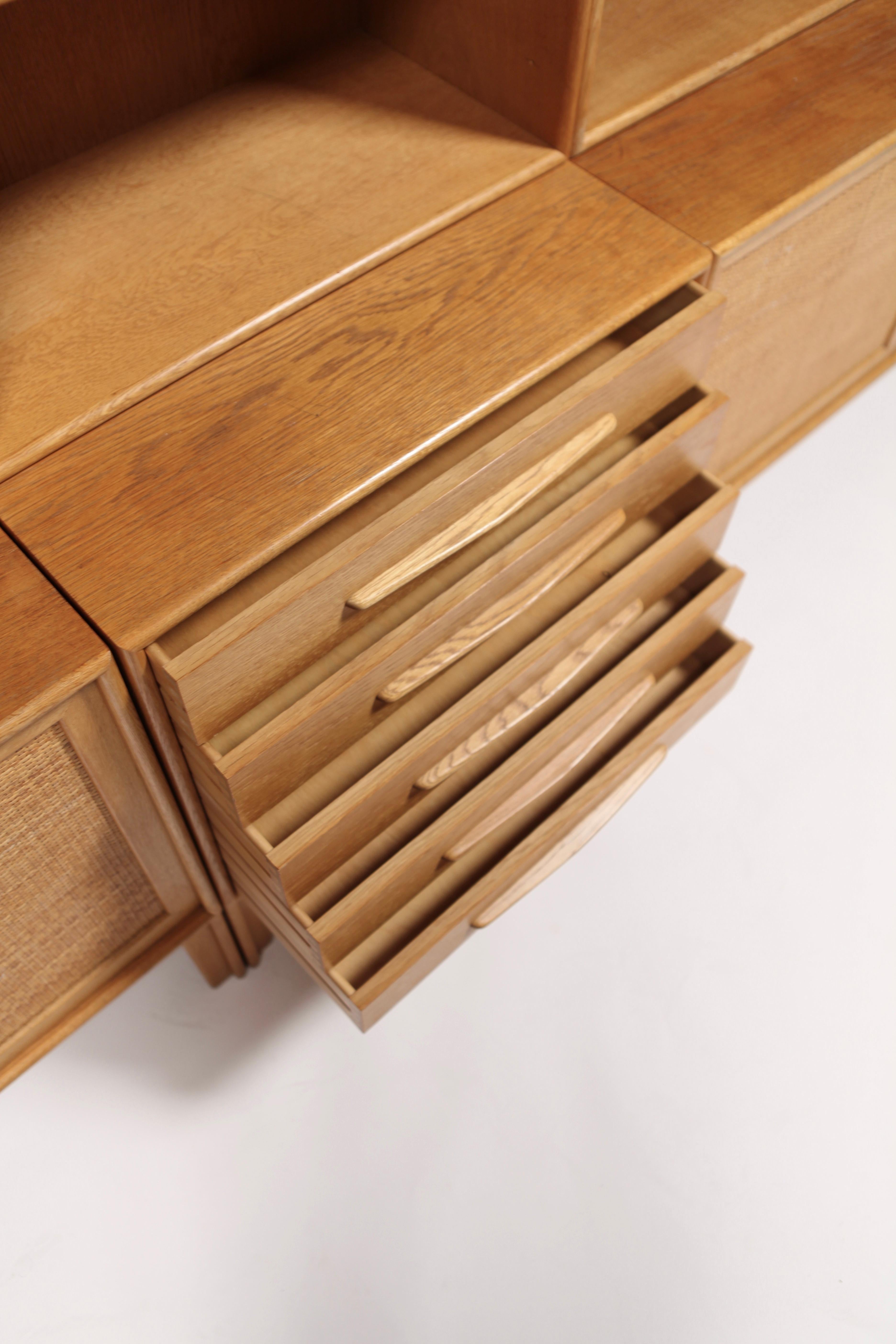 3 Sideboards with Bookcases in Oak and Cane by Alf Svensson, 1963 4