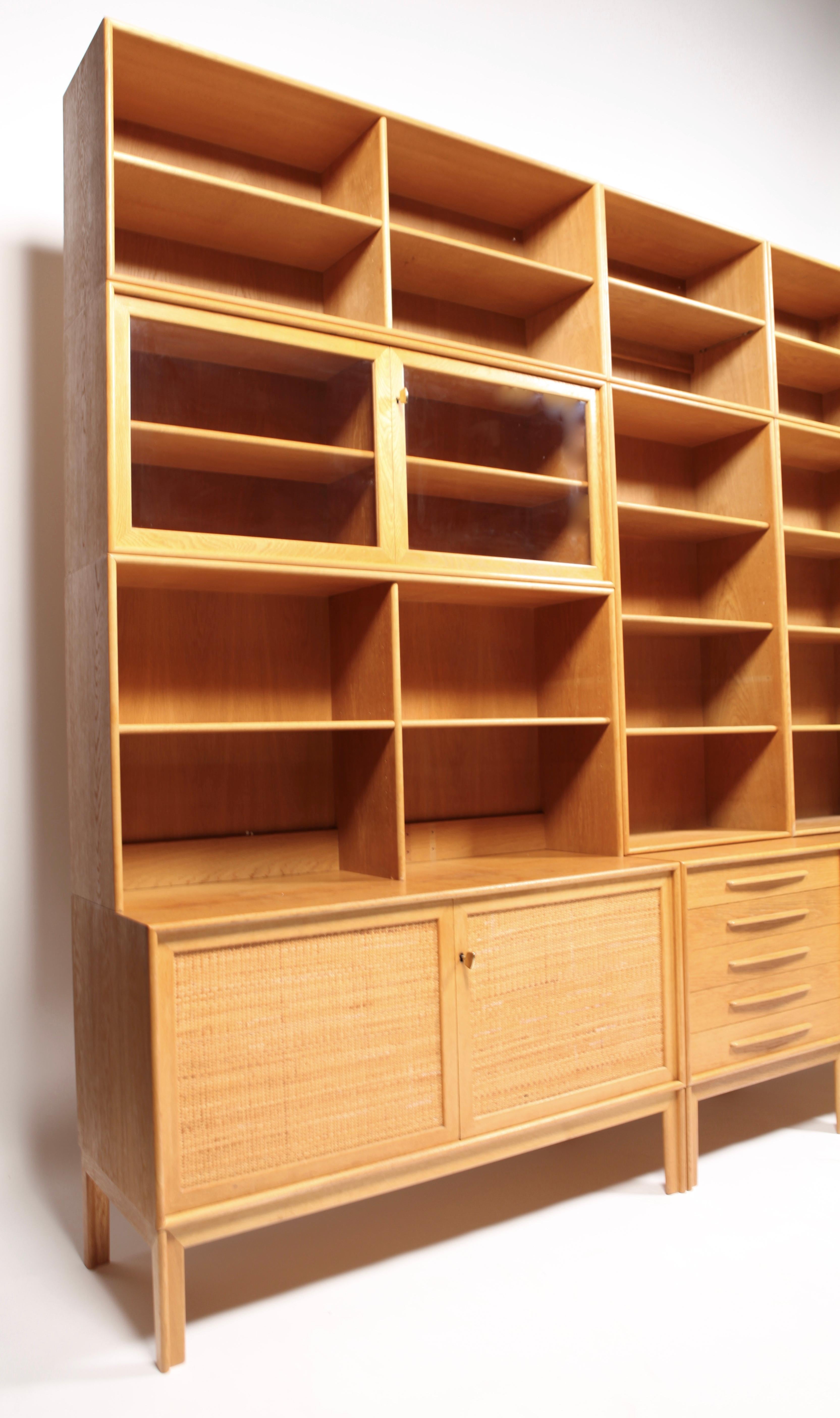 3 Sideboards with Bookcases in Oak and Cane by Alf Svensson, 1963 5