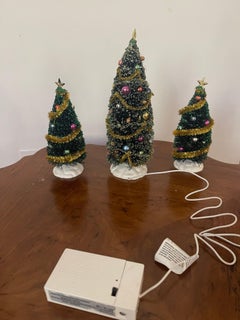 3 Small Vintage Bottlebrush Holiday Trees