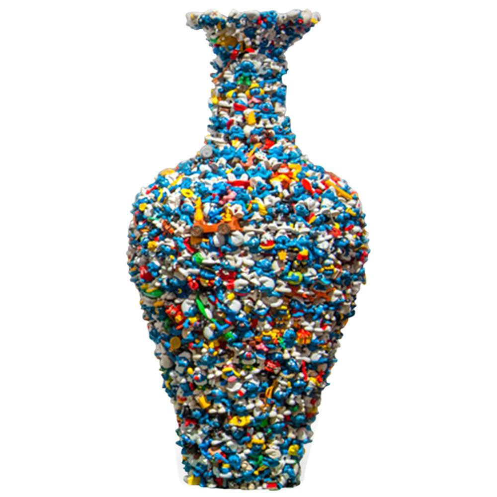 Contemporary Smurf Dynasty Ming Vase Vessel Diederik Schneeman