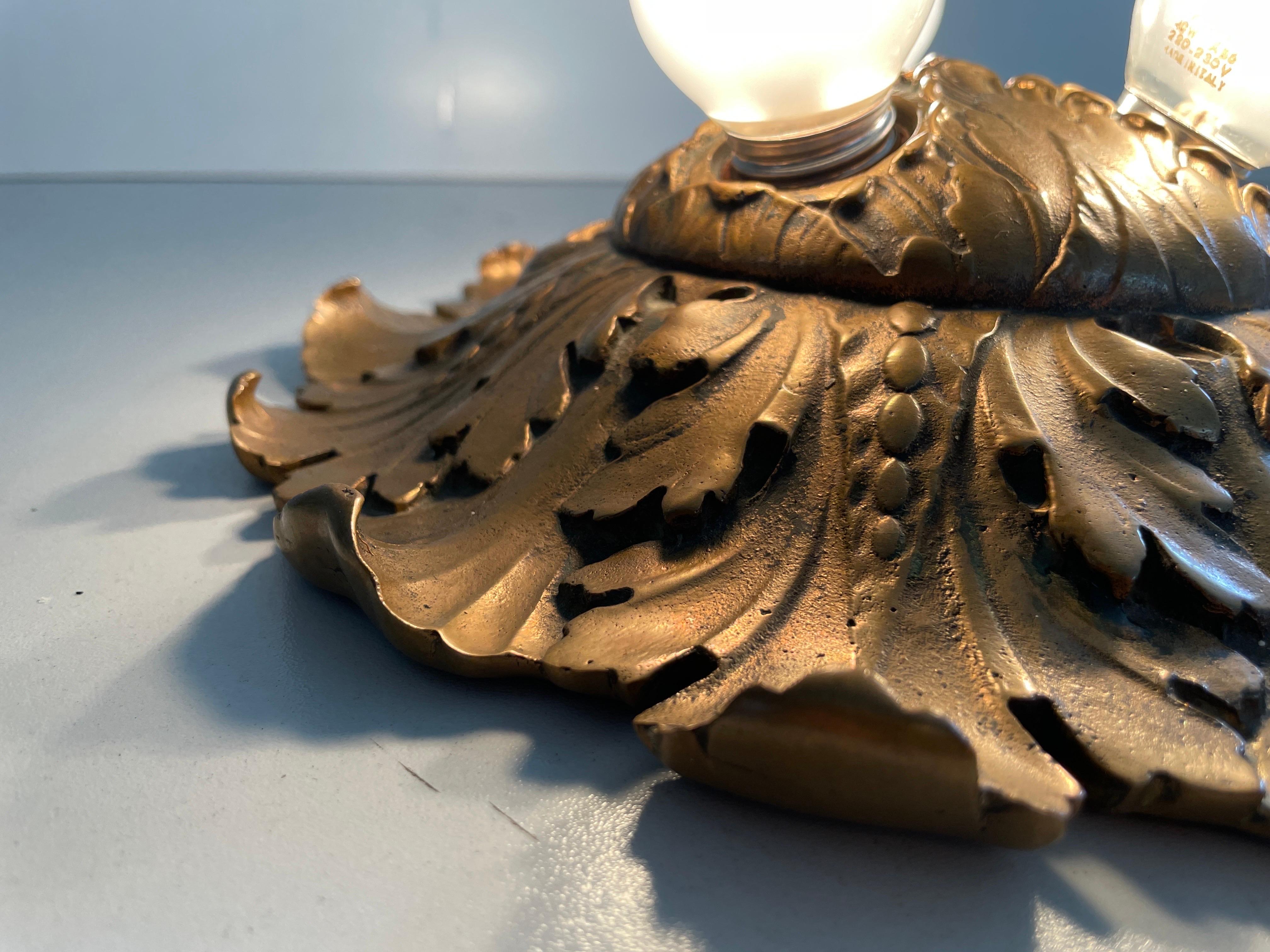 Lampada da soffitto o da parete a 3 prese in bronzo, anni '60, Germania in vendita 8