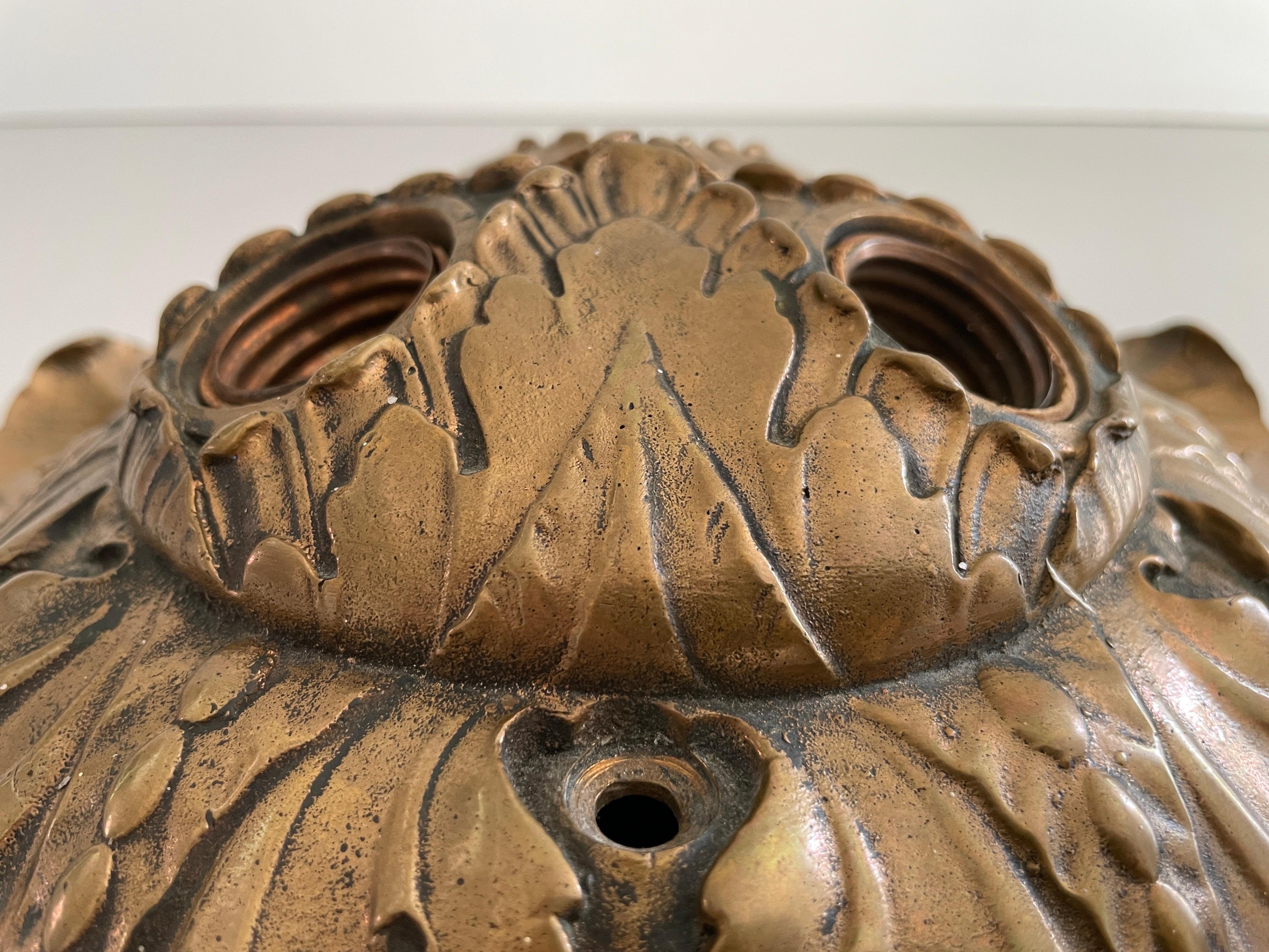 Lampada da soffitto o da parete a 3 prese in bronzo, anni '60, Germania in vendita 2