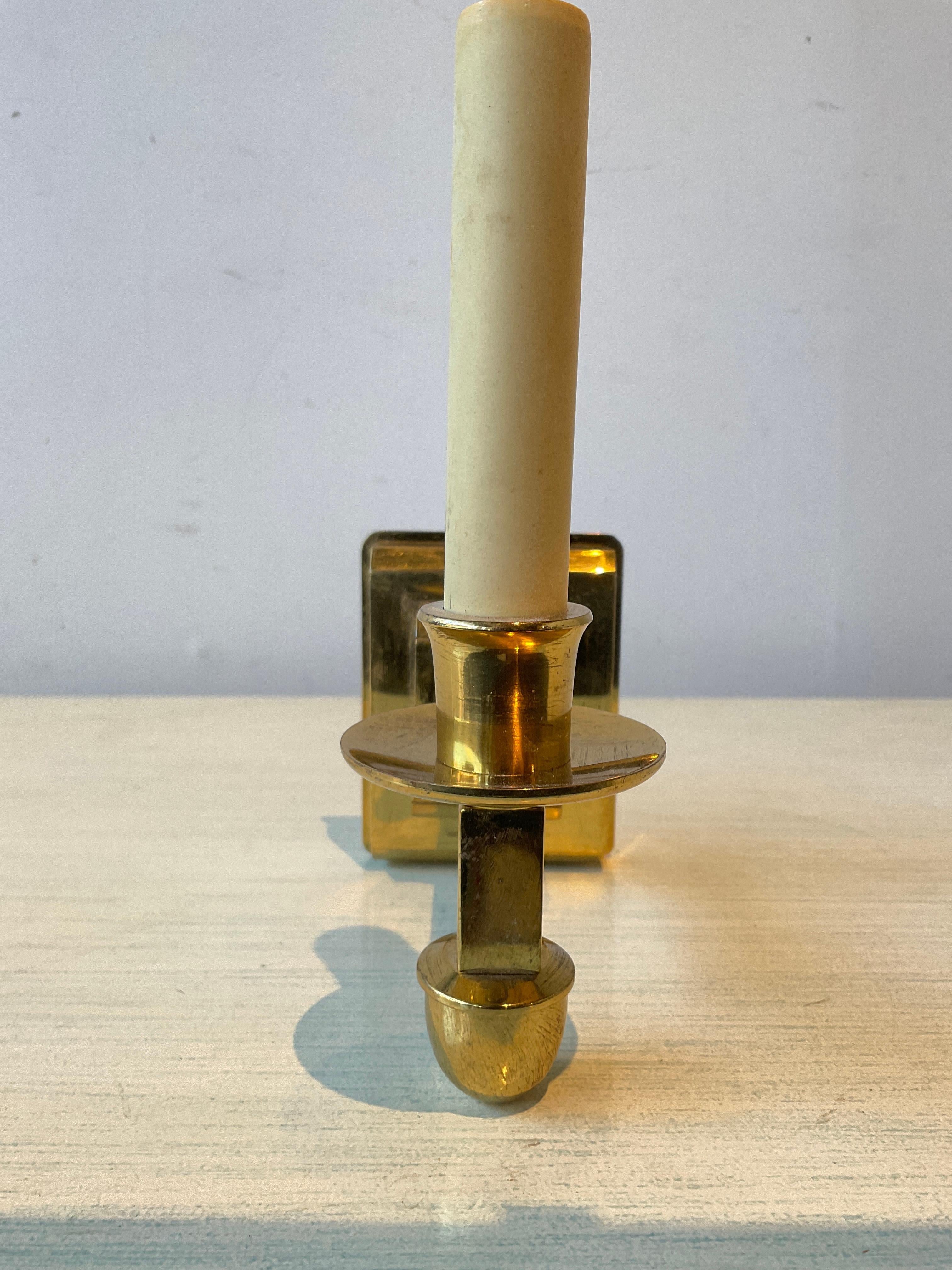 Contemporary 3 Solid Brass Small Sconces For Sale