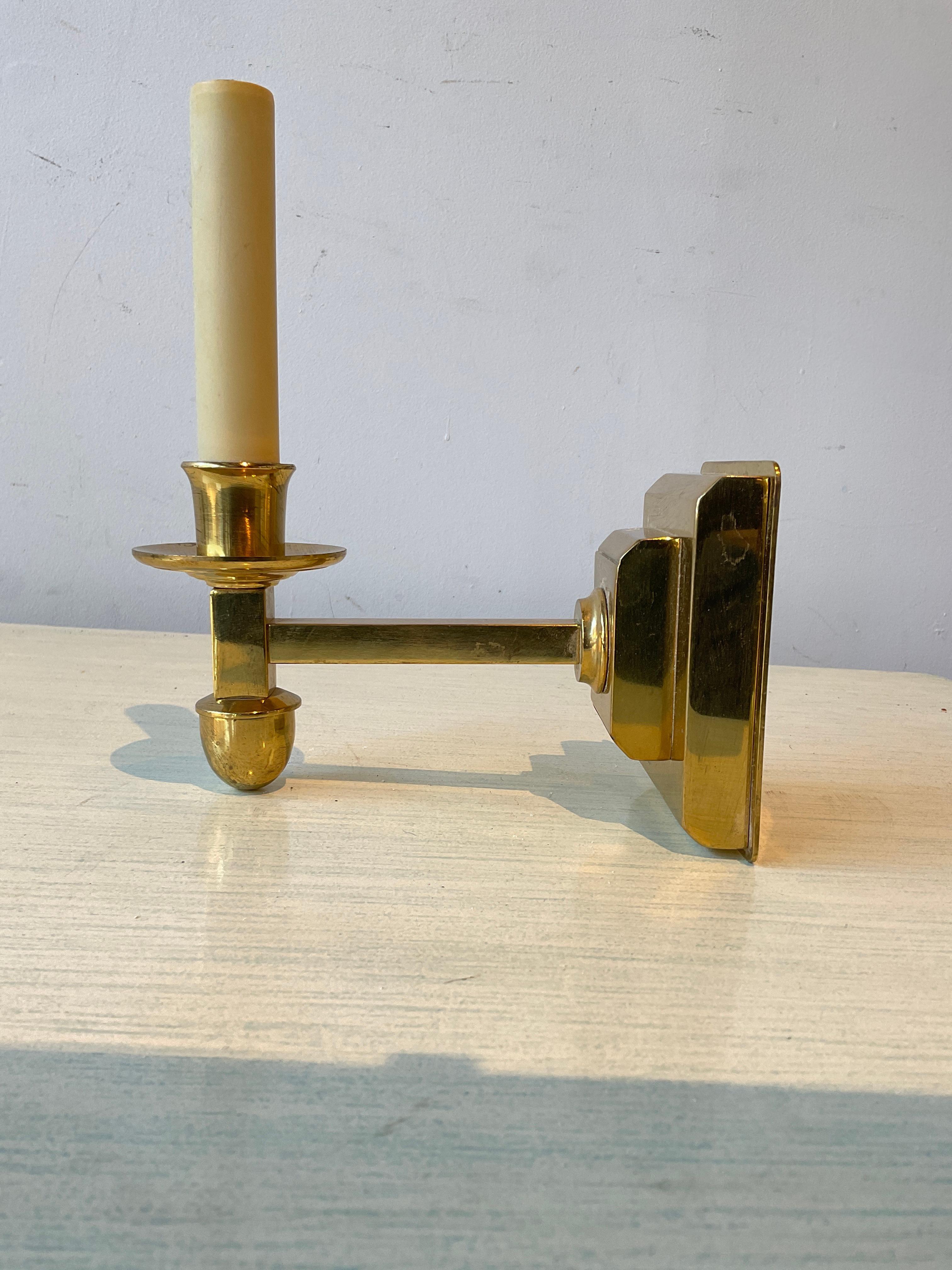 3 Solid Brass Small Sconces For Sale 3