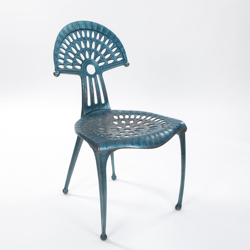 Laqué 3 chaises espagnoles Turquise Aluminium Vintage d'Oscar Tusquets Blanca des années 1980 en vente