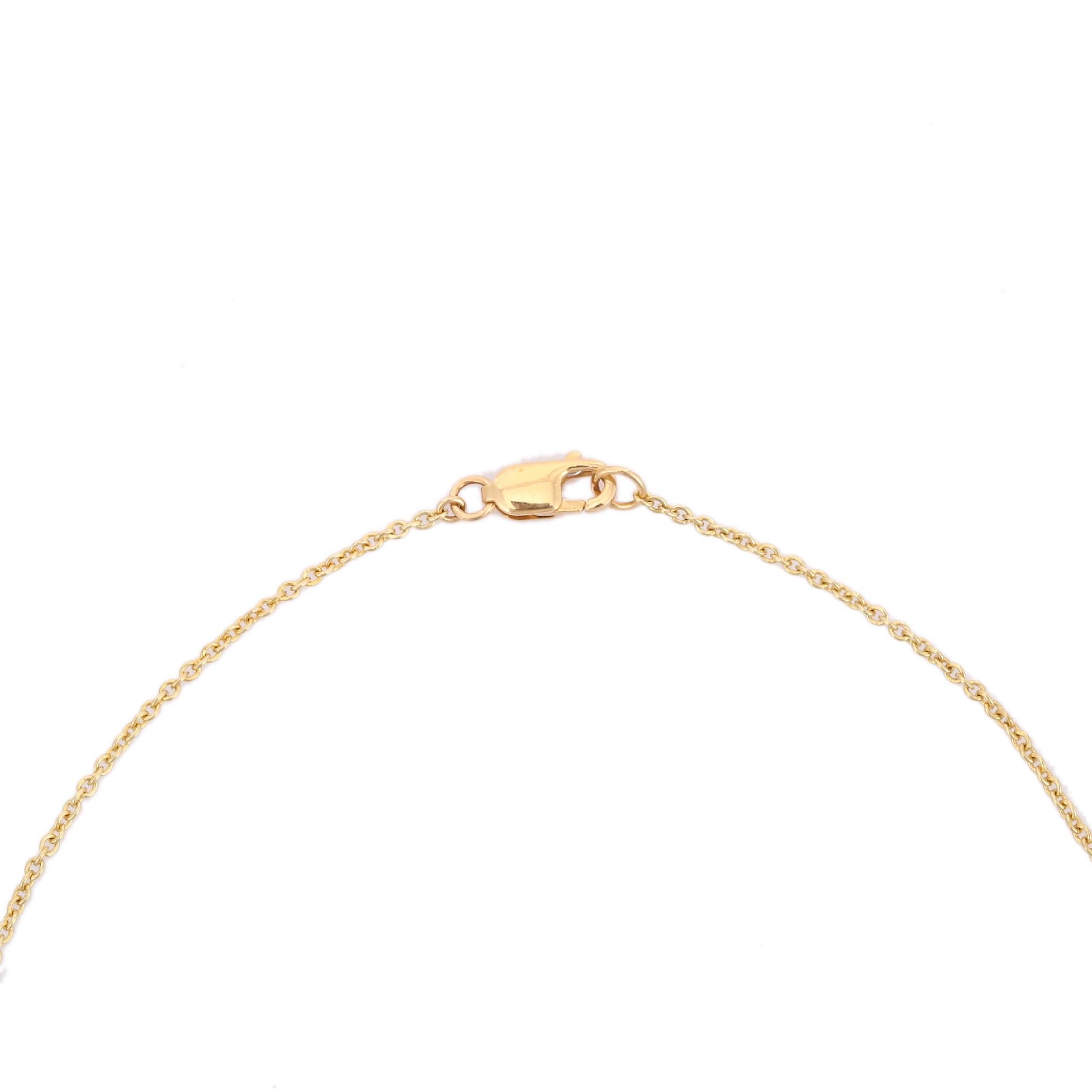 Round Cut 3 Star Diamond Necklace in 18K Yellow Gold For Sale