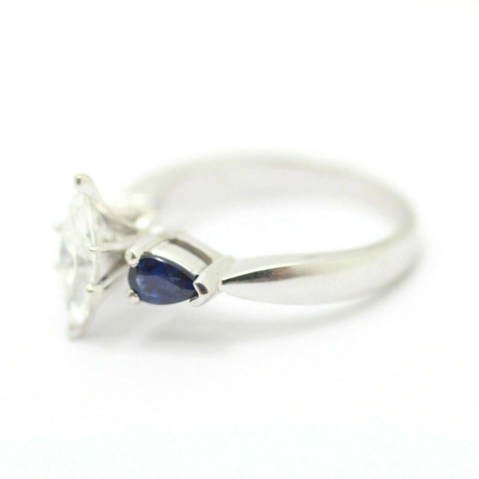 marquise diamond with sapphire side stones