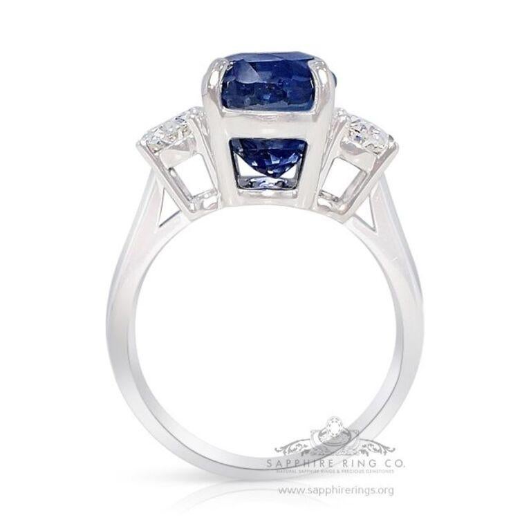 Women's or Men's 3 Stone Ceylon Sapphire Ring, 7.11ct Unheated Platinum Ring GIA Certified x 3
