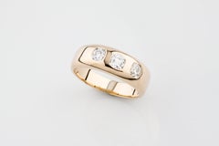 3-Stone Diamond 1.00 Carat 14 Karat Yellow Gold Men's Wedding Ring