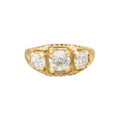 3-Stone Diamond & 18k Gold Ring