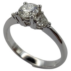 3-Stone Diamond Engagement Ring in 18K White Gold
