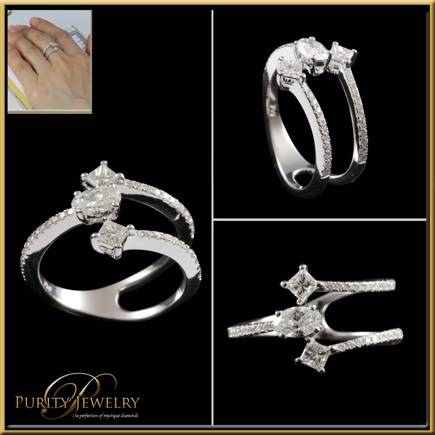 For Sale:  3-Stone Diamond Fashion Ring in 18 Karat Gold 4