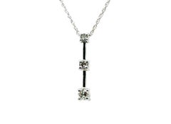 3 Stone Diamond Journey Pendant Anniversary Mined .25ct Necklace 14K Chain