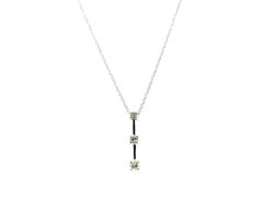 3 Stone Diamond Journey Pendant Anniversary Mined .25ct Necklace 14K Chain
