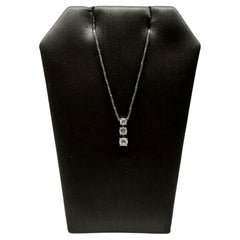 3 Stone Diamond Necklace in Platinum - 0.30ctw GH VS/SI Diamonds, Adjustable