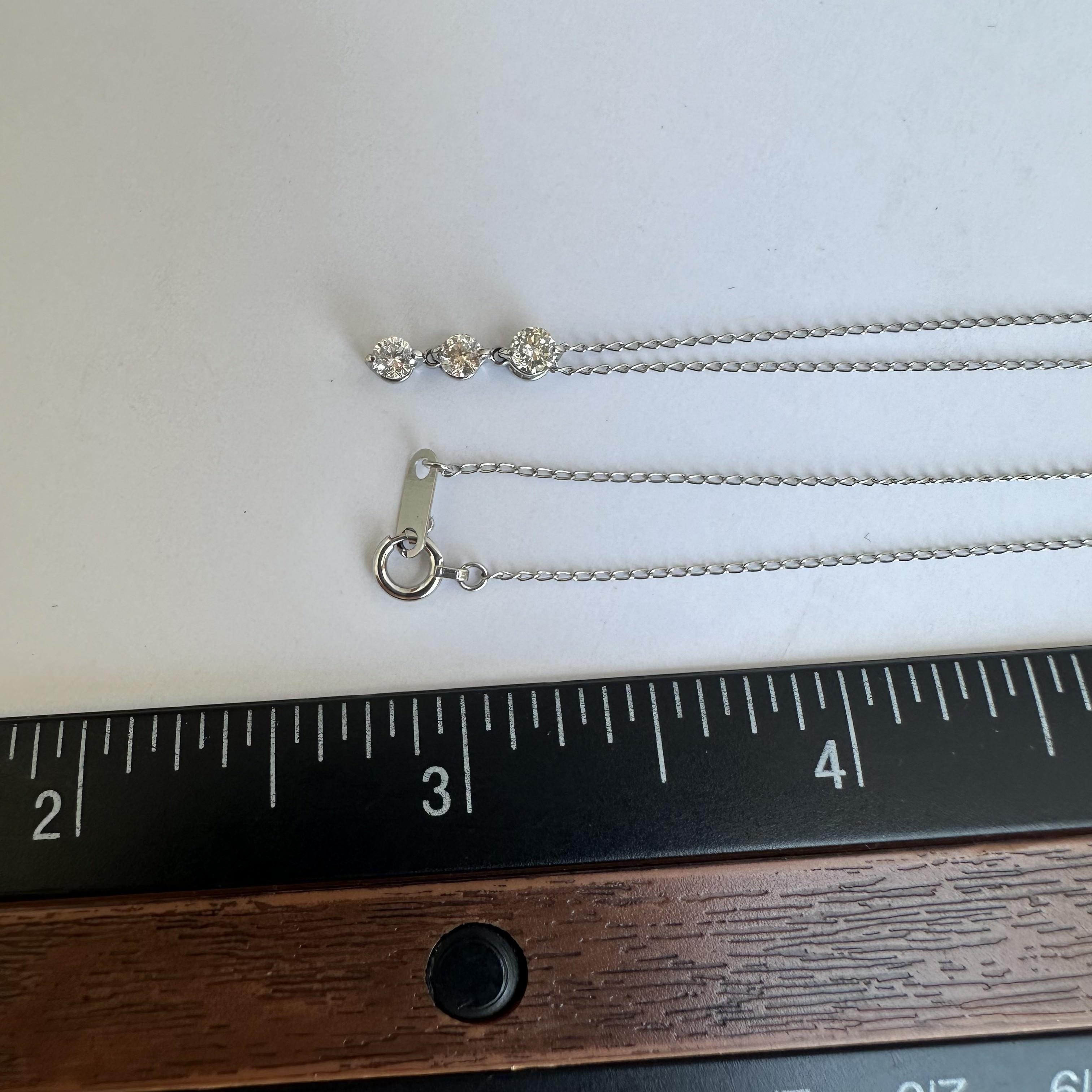 3 Stein-Diamant-Halskette aus Platin - 0,30ctw HI SI Diamanten, 18