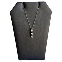 3 Stein-Diamant-Halskette aus Platin - 0,30ctw HI SI Diamanten, 18" Länge, neu