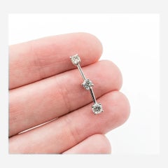 3-Stone Diamond Pendant in 14k White Gold