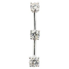 3-Stone Diamond Pendant in 14k White Gold