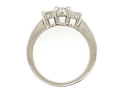 3 Stone Diamond Ring .85ct Round Brilliant Wedding Ring Set 14K Brand New