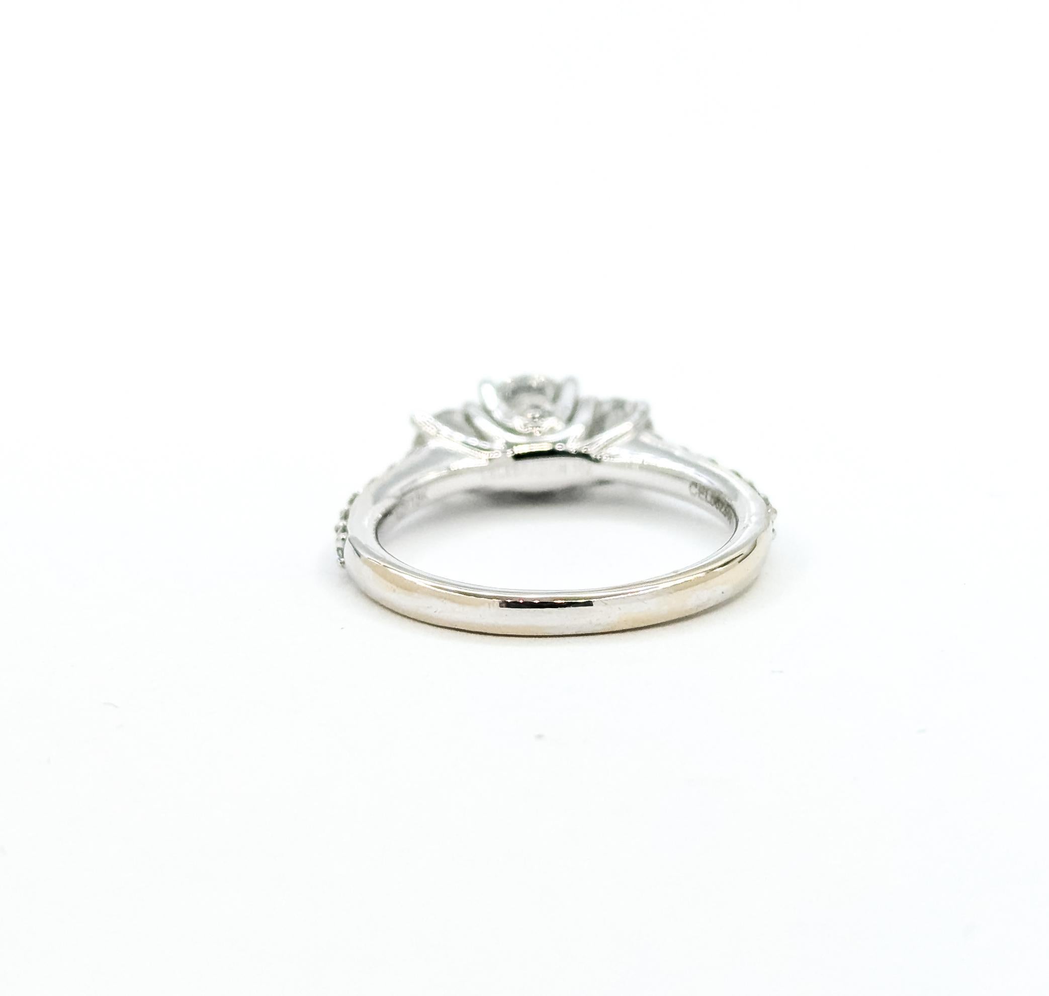 Anello con 3 pietre e diamanti in oro bianco 14k in vendita 2