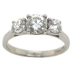 3-Stone Diamond Ring, Set With 1.22ct Natural Round Diamonds In Platinum