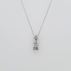 3-Stone Drop Pendant Style Diamond Necklace