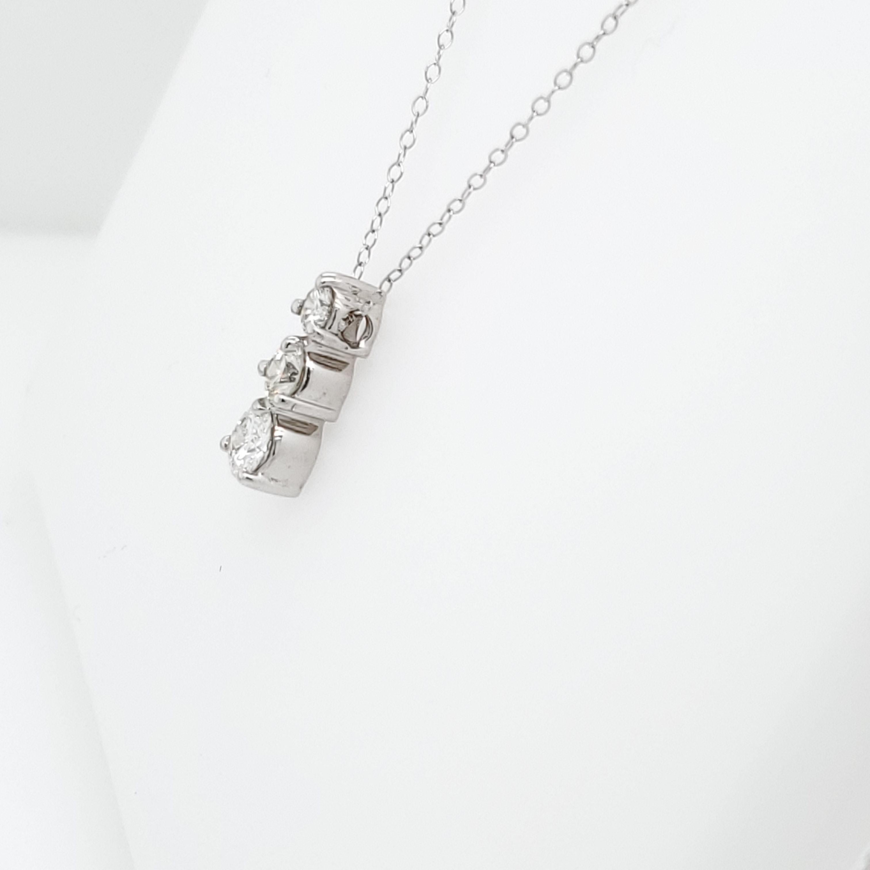 3 stone drop diamond necklace