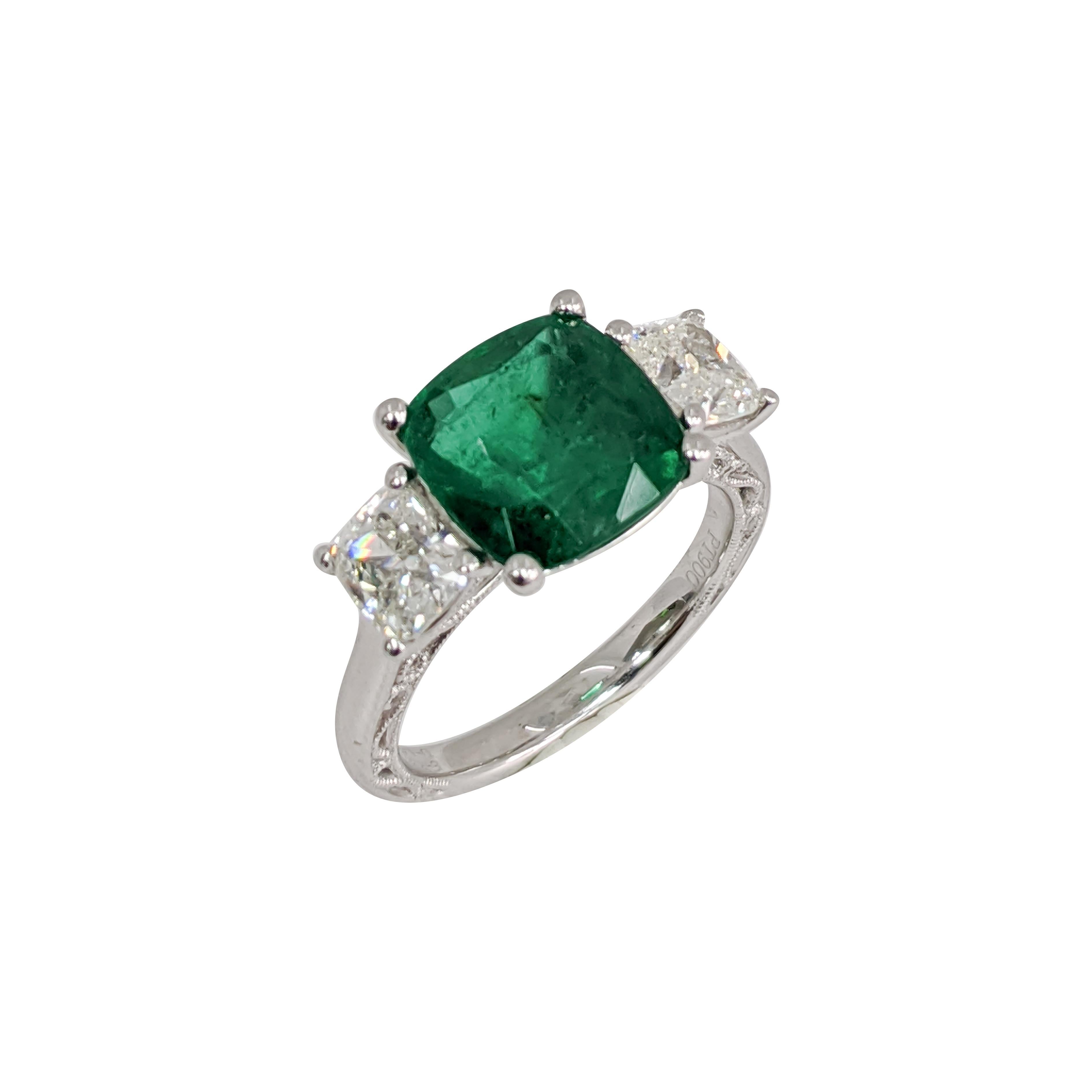 3 stone emerald ring