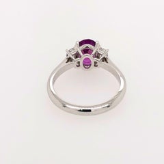 3-Stone Pink Ruby and Diamond Ring