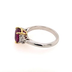 3-Stone Pink Ruby and Diamond Ring