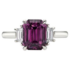 Three Stone Platinum 3.78-carat Sapphire Ring – Love, Strength & Elegance - GIA