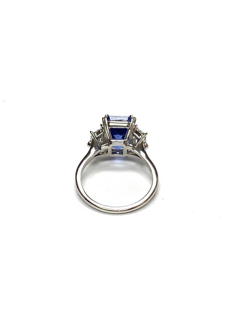 3 Stone Radiant Cut Sapphire & Diamond Ring in Platinum, from 'G-One' Collection

Gemstone Weight: 5.14 Carats

Diamond: G-H / VS, Approx Wt: 0.77 Carats