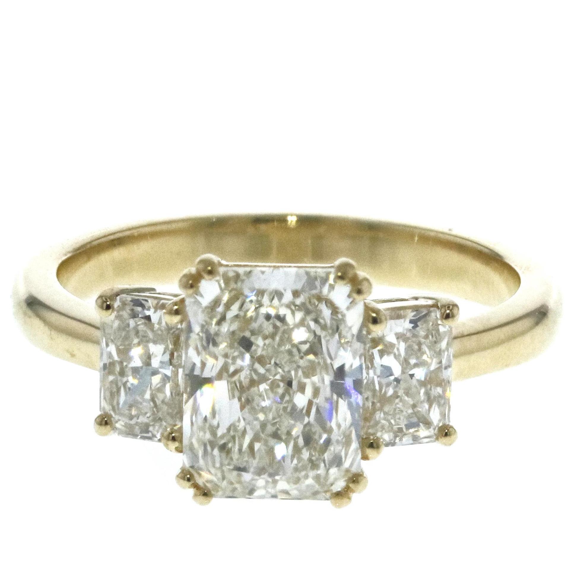 3-Stone Radiant Diamond Engagement Ring