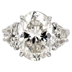3-Stone Ring w/ GIA Certified I/SI1 8.04ct. Oval Diamond Center.  D9.62ct.t.w.