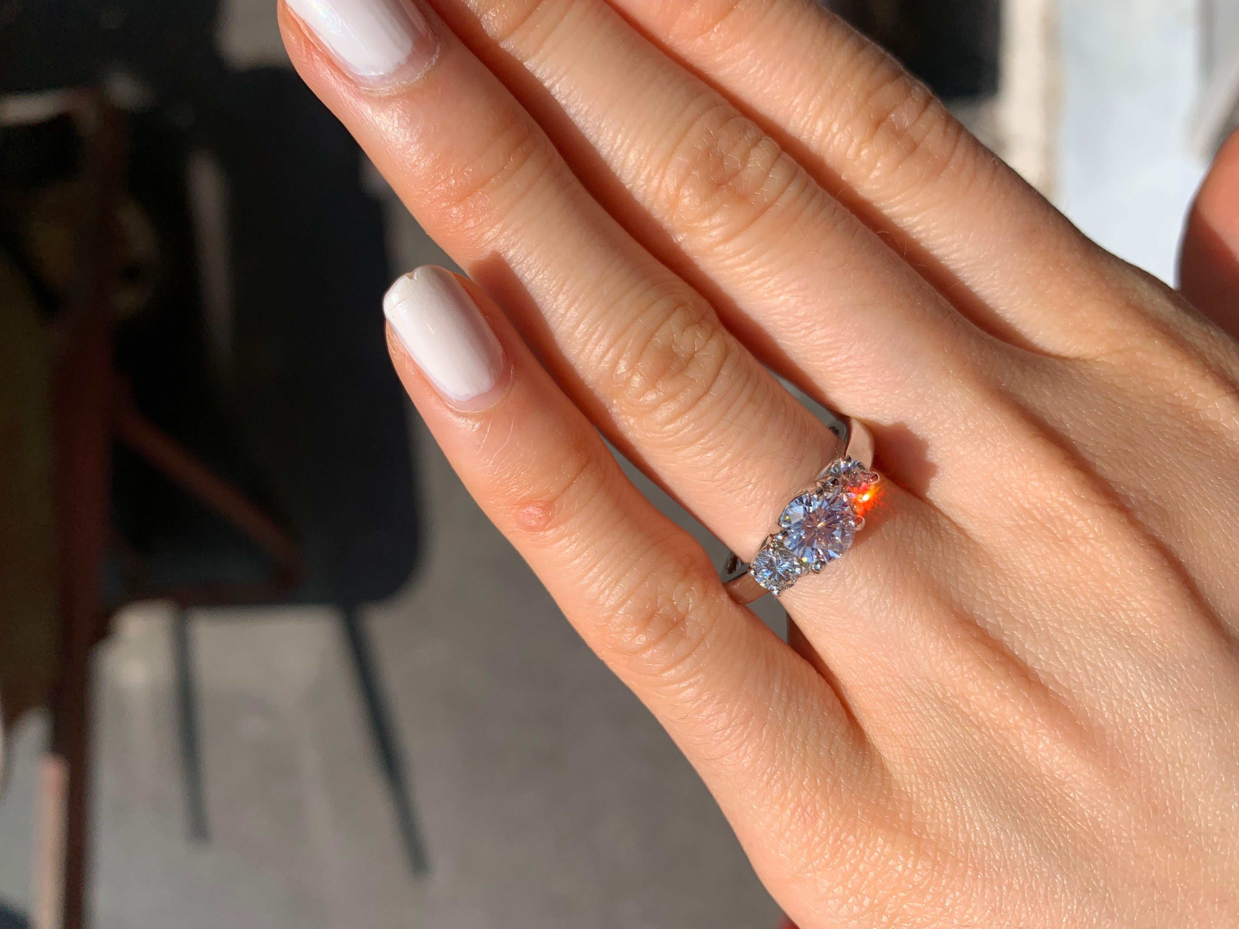 Modern 3-Stone Round Diamond Engagement Ring