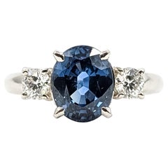 3-stone Sapphire & Diamond Ring in platinum 3-stone Sapphire & Diamond Ring in platinum