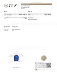 3 Stone Sapphire Ring, 4.41 Carat Unheated Ceylon Sapphire GIA Certified x 3