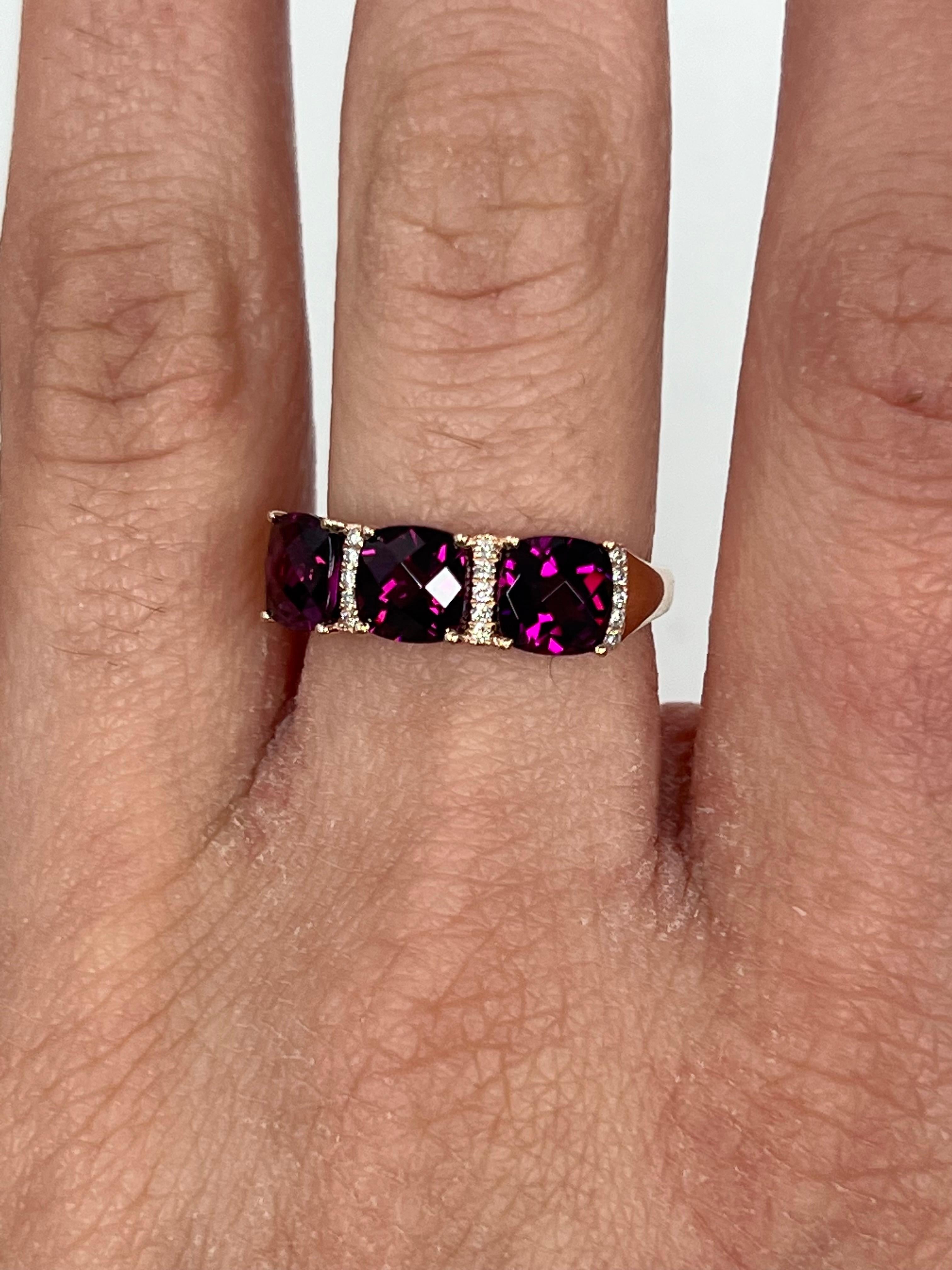 Modern 3 Stone Semi-Precious Ring For Sale