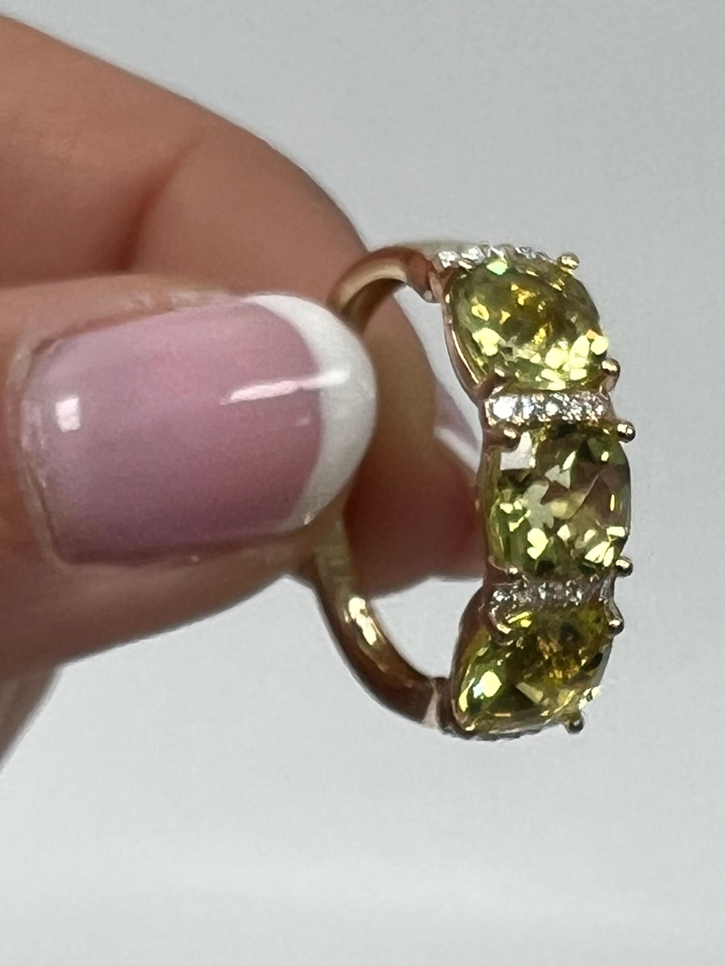 3 Stone Semi-Precious Ring In New Condition For Sale In Great Neck, NY