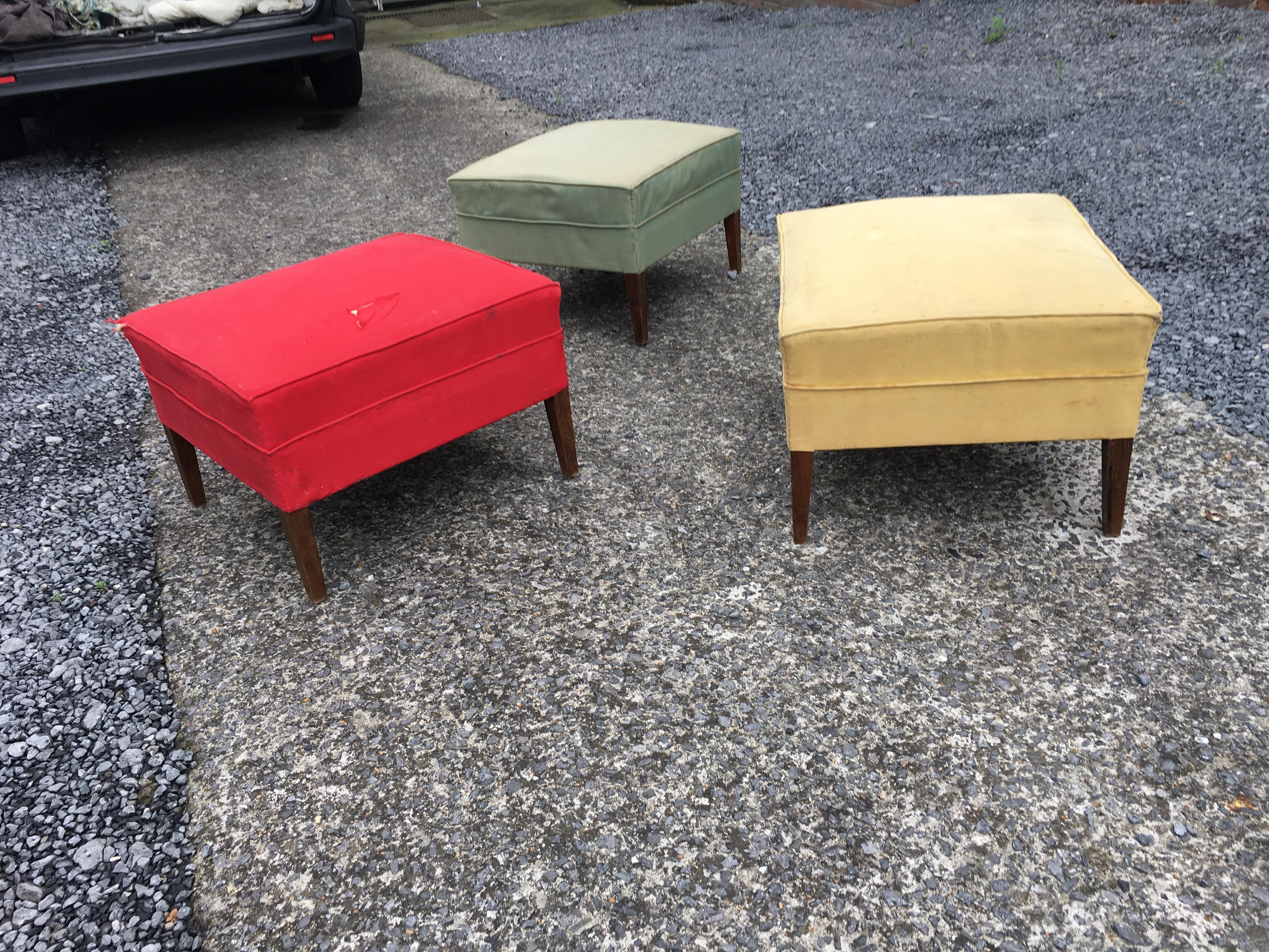 3 Stools from the French Reconstruction Period, circa 1950 Fabric to Change For Sale 4