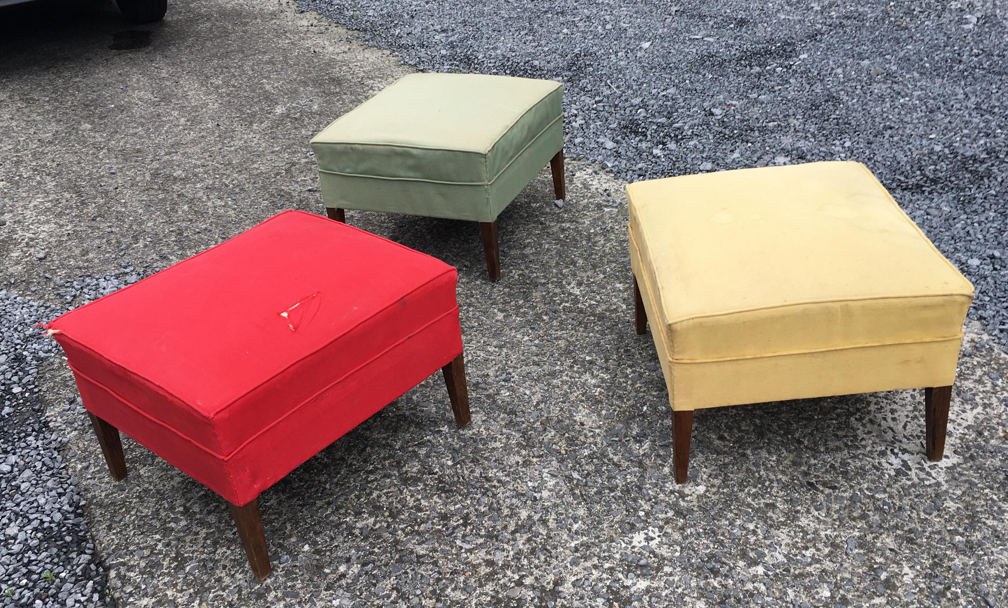 3 stools from the French reconstruction period, circa 1950
fabric to change.