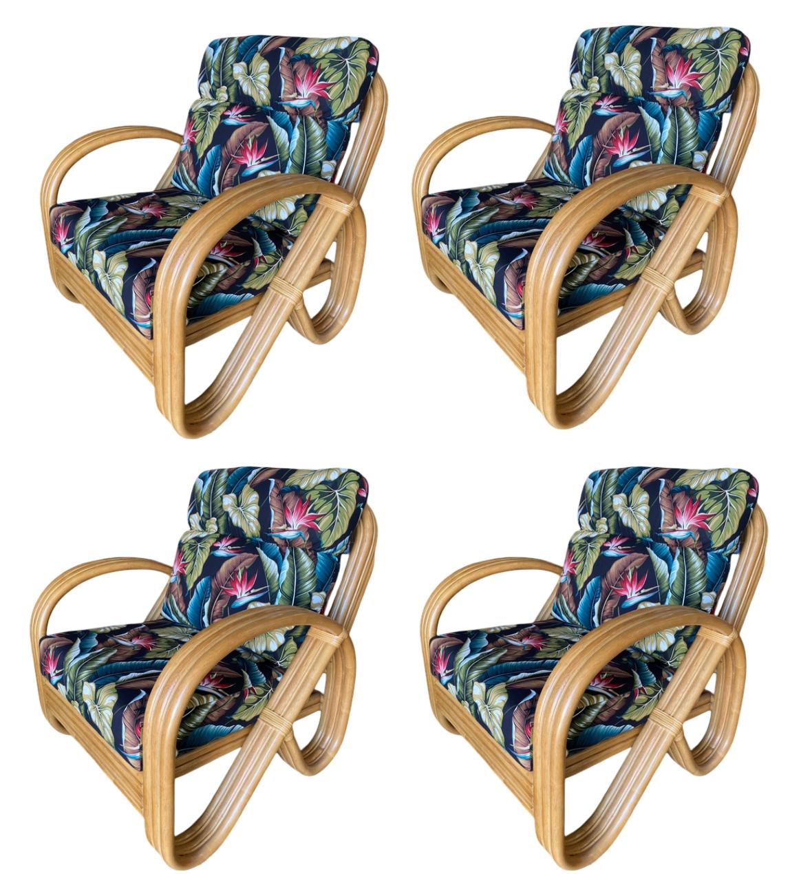 3 Strand 3/4 Pretzel Chairs Set of 4 In Excellent Condition For Sale In Van Nuys, CA