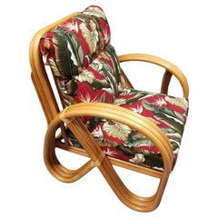 Vintage 3-Strand 3/4 Pretzel "Kauai" Rattan Lounge Chair