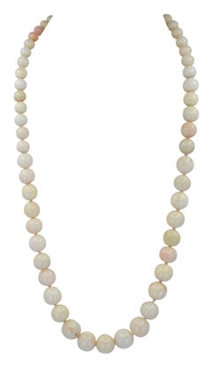 3 Strand Graduated White Coral Necklace